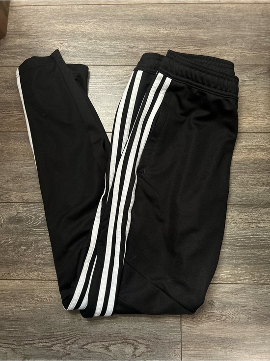 adidas Pants - Adidas Black Track Pants with White Stripes